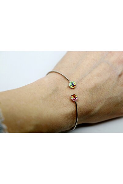 atellier47 Bratara fixa tip cuff din argint 925 cu cristale Swarovski