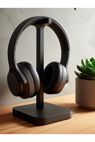 El Emeği Modern Mat Siyah Kulaklık Standı Askısı - Gaming ve Ofis İçin Esteti...