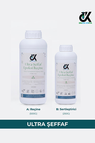 ERKON KİMYA ULTRA ŞEFFAF HIZLI Hobby Epoxy Epoksi Reçine İnce Döküm Fast 750 GR