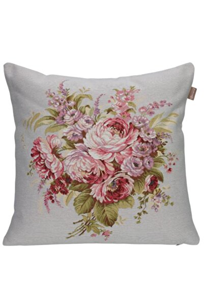 Believe Pembegül Buketi̇ Jacquard Woven Tapenstry Decorative 45*45 Kirlent