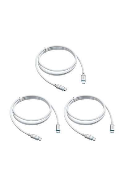 Cuktech كابل USB-C إلى USB-C، عبوة من 3 قطع، كابل شحن سريع من النوع C بقدرة 2...