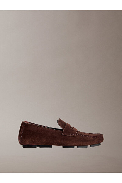 Calvin Klein Kahve Kadın Loafer SQUARE DRIVER SUEDE