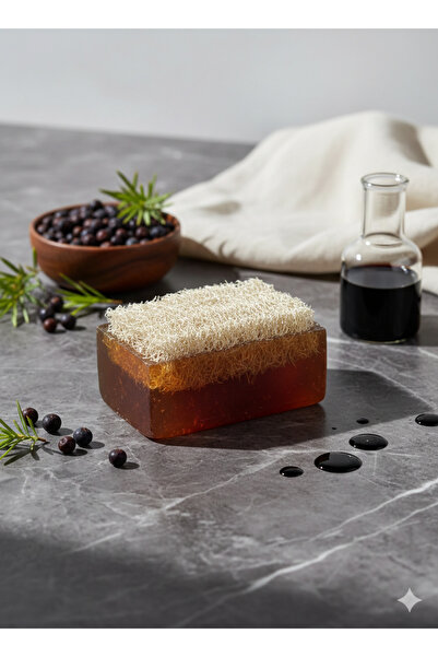 ASKA Doğal Kabak Lifli Ardıç Katranı Sabunu - Batık, Selülit ve Çilek Bacak K...