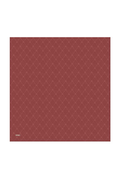 Bursa İpek Burgundy Monogram Pattern Silk Cotton Scarf