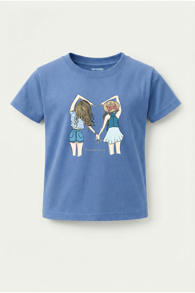 nirvoda Παιδικό μπλουζάκι για κορίτσια Friends Heart Friendship Forever με στ...