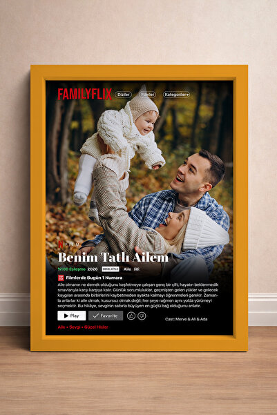 HOMEPACK Kişiye Özel Çerçeveli Tablo, Aile Posteri, Aile Tablosu, Familyflix ...