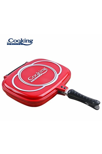 Cooking by Heinner RECTANGULAR DOUBLE GRILL PAN, ALUMINUM, 32x24x7.5 CM, RED ...