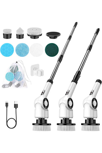 OEM Cordless electric cleaning brush, 7 heads, extendable handle