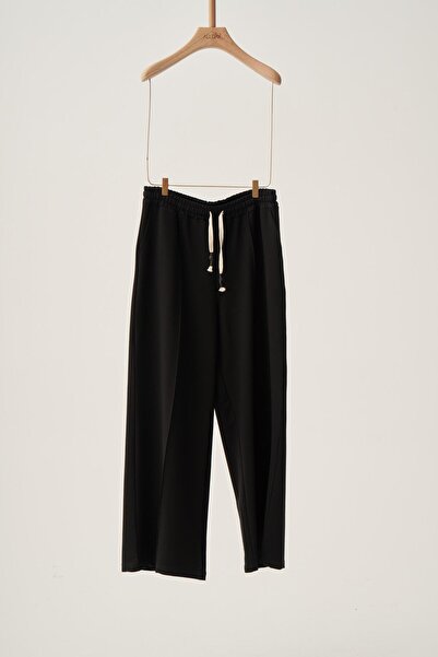 ALLDAY Black-Cotton Ribbed Sweatpants