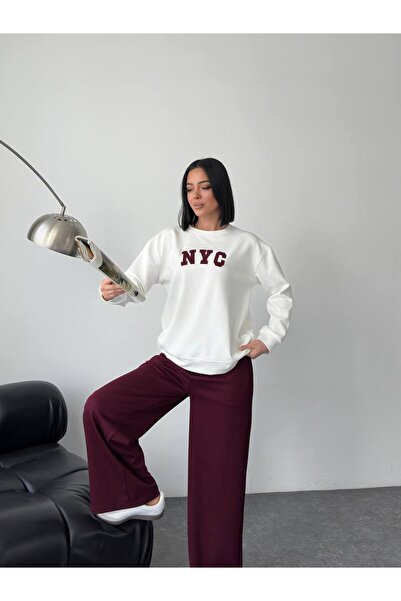 Tarzımızbir Nyc Embroidered Modal Fabric Top and Bottom Set