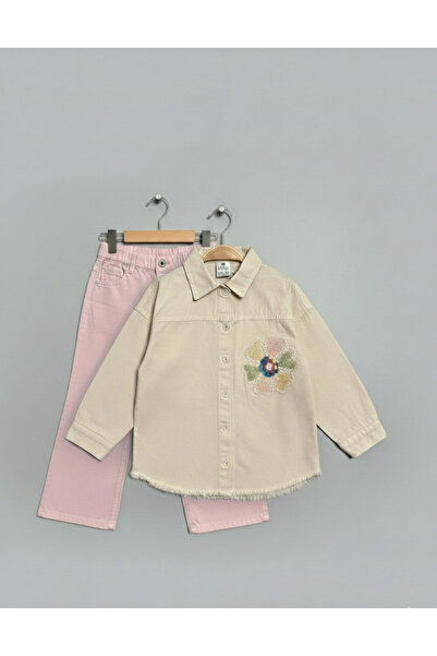 Esprix Kids Girl's Tencel Fabric Floral Embroidered Shirt and Pants Set with ...