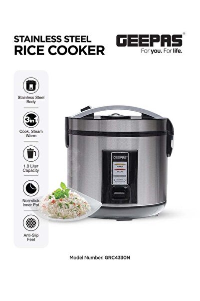Geepas طباخ أرز أوتوماتيكي مع وعاء داخلي غير لاصق