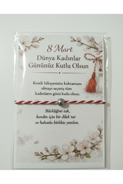 TENİVA 5 Adet Marteniçka Bileklik Kırmızı Beyaz İpli – Şans ve Dilek Bilekliği