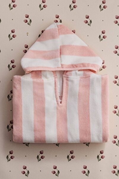 H&M Çizgili ve Pamuklu Havlu Pelerin