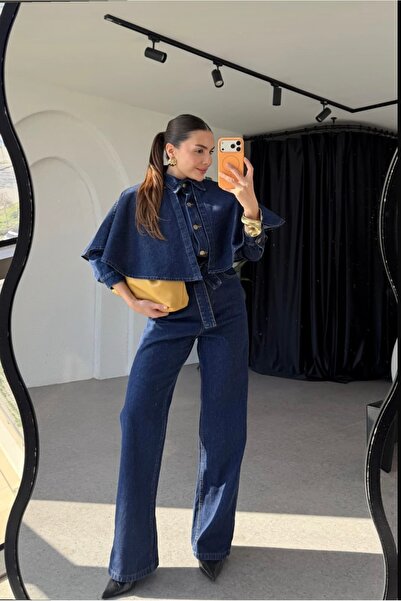 Elas Clothing Modüler Tak Çıkar Yaka Detaylı Denim Tulum