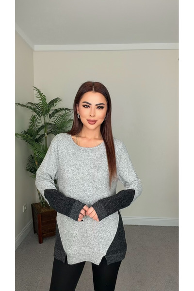 DİDEM GÜLTAKTI Anse Women's Basic Gray Soft Blouse