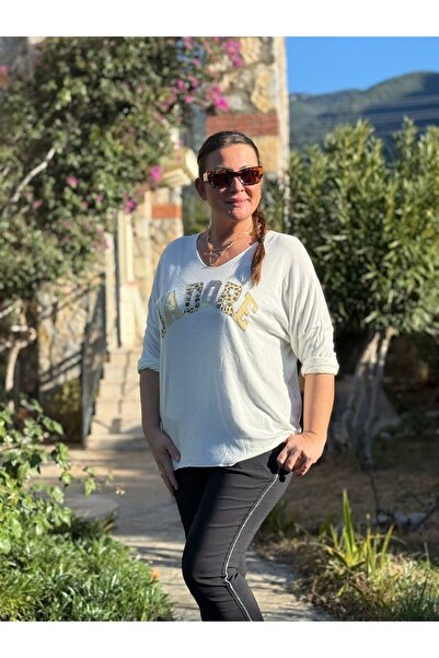 Punta Otantik Yg27020 Jadore Stoned Italian Knitwear White