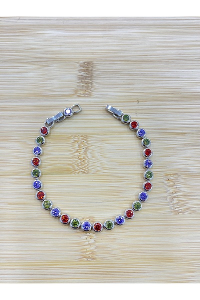 LUMI TAKI-SAAT Xpng Colorful Stone Silver Color Bracelet