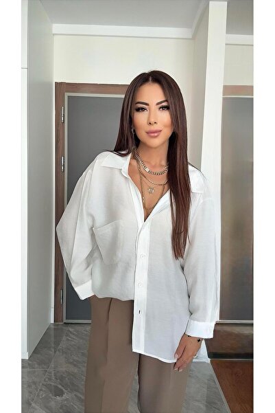 DİDEM GÜLTAKTI Semin Women's Oversized White Shirt