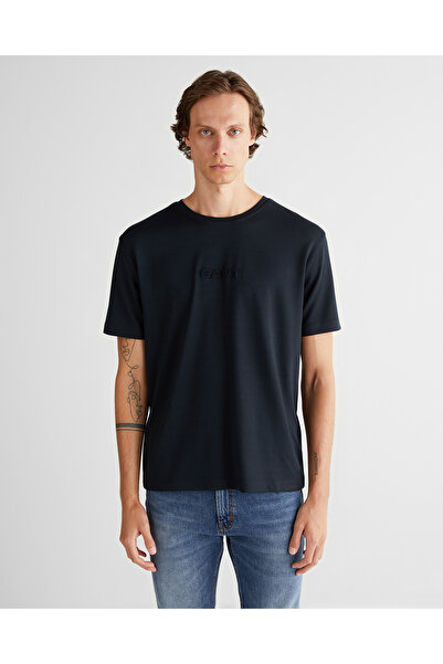 Gant Erkek Siyah Bisiklet Yaka T-Shirt
