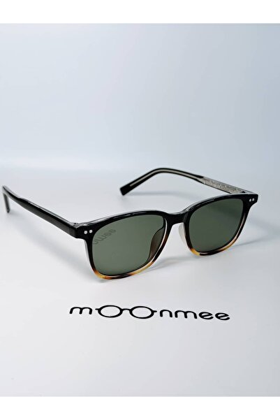 MOONMEE نظارات شمسية SAZIS PREMIUM مستطيلة الشكل للجنسين باللون الفهد/الأخضر