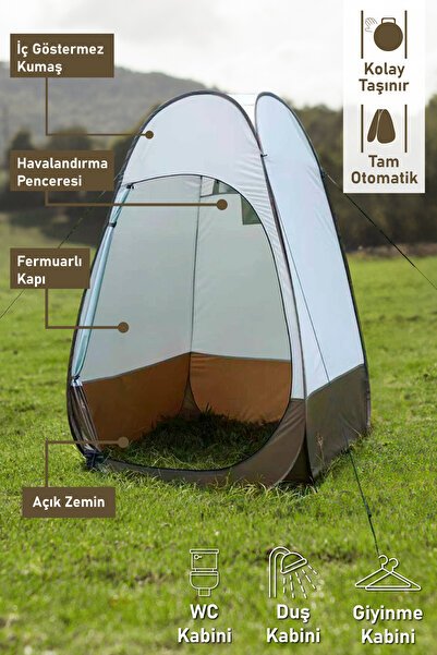 Forestia Otomatik Kurulumlu Kamp Kabin Çadırı - Duş Giyinme ve Kamp Tuvalet K...