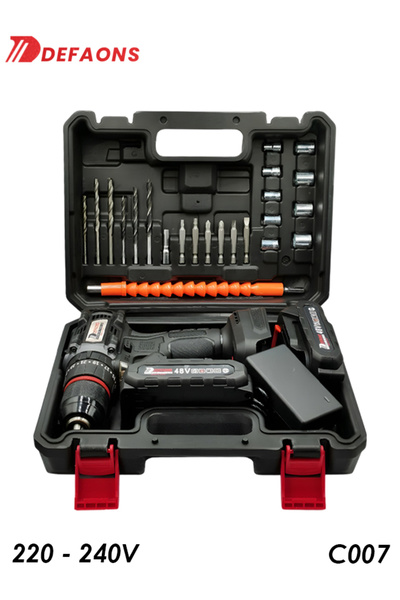 DEFAONS Drill Driver Set C007 – 48V Cordless Tool with Bits, Carry Case, LED ...