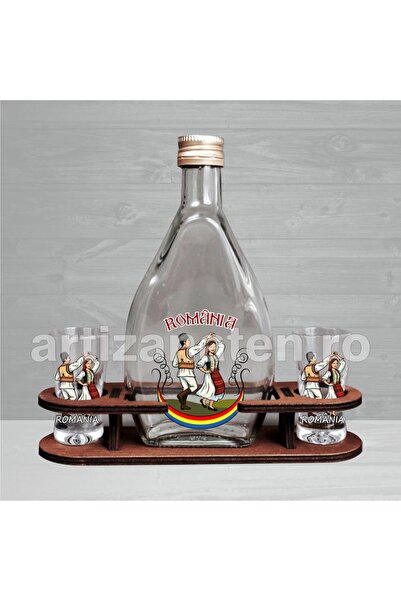 LimArt Brandy set with 2 brandy glasses - Romania 1x250 ml, 2x25 ml - 20x6 cm