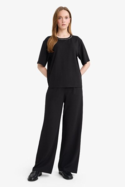 DeFacto Women's Canvas Trousers F7439Ax/Bk81 Black