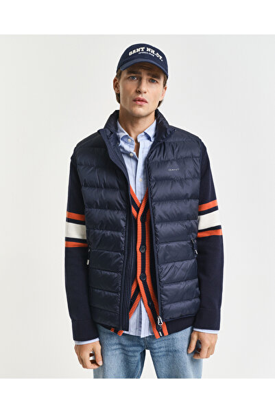 Gant Erkek Lacivert Regular Fit Dik Yaka Kaz Tüyü Yelek