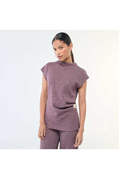 KIABI Sleeveless Sweater with High Neck RED