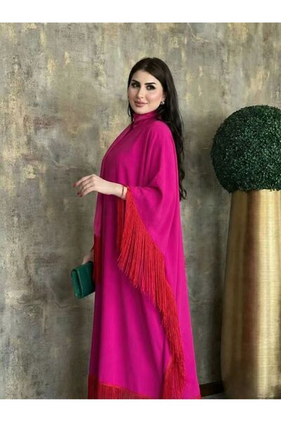 Generic OrientC Women’s Fringe High Neck Abaya – Loose Batwing One Size Maxi ...