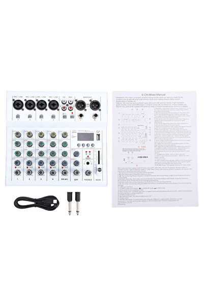 Choice White 6 Channel Mini Sound Mixer DJ Controller with BT MP3 Player 48V ...