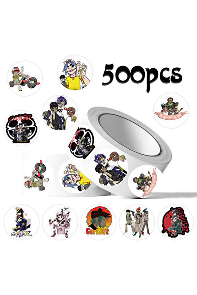 Choice ٥٠٠ قطعة/لفة ملصقات جديدة بتصميم فرقة غوريلاز الكرتونية، ملصقات بلاستي...