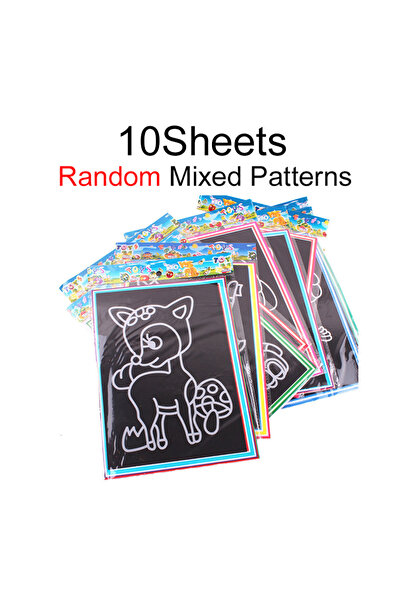 Choice1 GGH-10PCS-S-MIX 10/20Sheets Magic Scratch Drawing Paper Random Mixed ...
