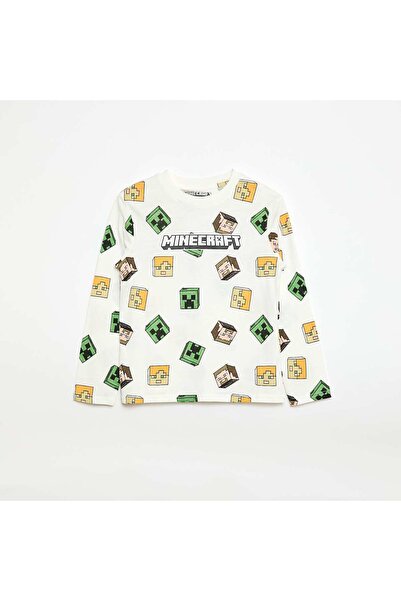 KIABI Minecraft' printed T-shirt WHITE