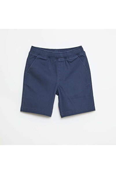 KIABI شورت برمودا من دنيم قطن السادة، أزرق