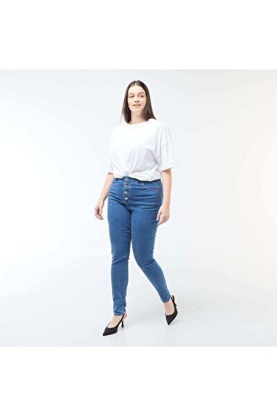 KIABI High-waisted skinny trousers - L30 BLUE