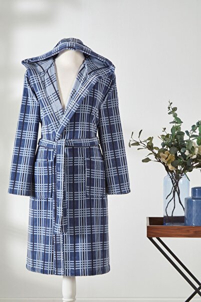 Özdilek Hawaiian Ocre Velvet Hooded Bathrobe