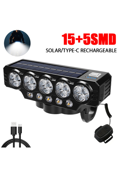 Choice Solar- frontlight USB Rechargeable Bike LED Front Light With Cycling B...