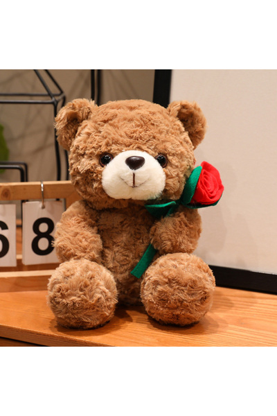 Choice5 دمية دب كرتونية بيضاء وردية وبري ، مقاس 25 سم، بحجم 15/25 سم، محشوة، ...