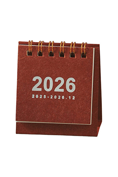 choice2 Red Mini Desk Calendar 2026 Simple Style Portable Desktop Small Size ...