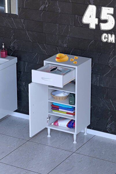 Modilayn Rafline 3 Raflı Çekmeceli Alt Modül Dolap 14 Farklı Genişlik