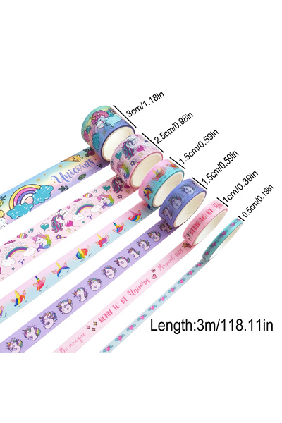 Choice Unicorn 6-volume unicorn and washi tape set, cartoon decorative tape, ...