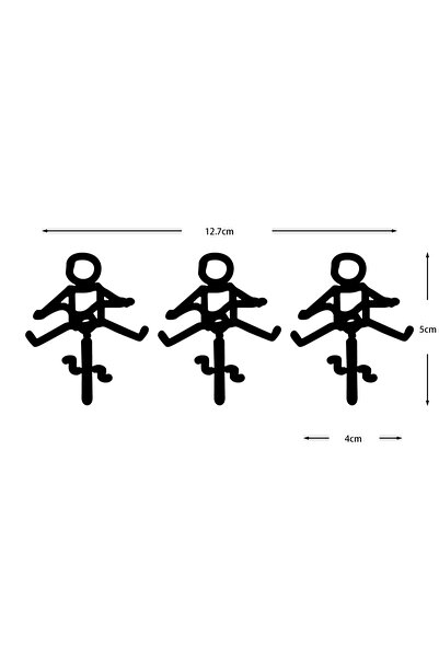 Choice6 Black (3 PCS) 3PCS Be Careful While Riding Bicycle Stickers Reflectiv...