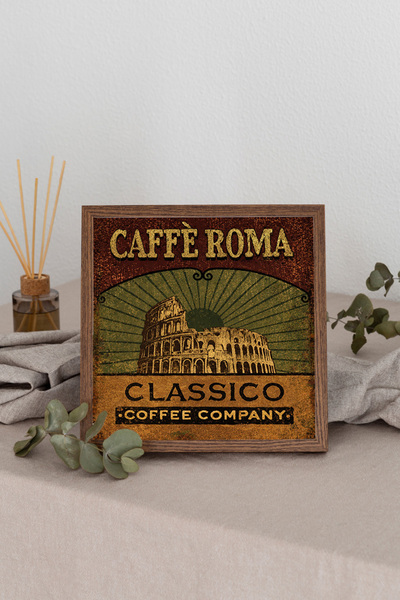 Dekorsiahome Τετράγωνος πίνακας με ξύλινο πλαίσιο TK3449