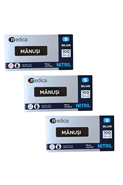 MEDICA Promo Package 3 x Box of 100 Disposable Nitrile Gloves - Blue, Size S