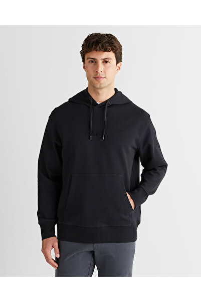 Gant Erkek Siyah Relaxed Fit Kapüşonlu Sweatshirt