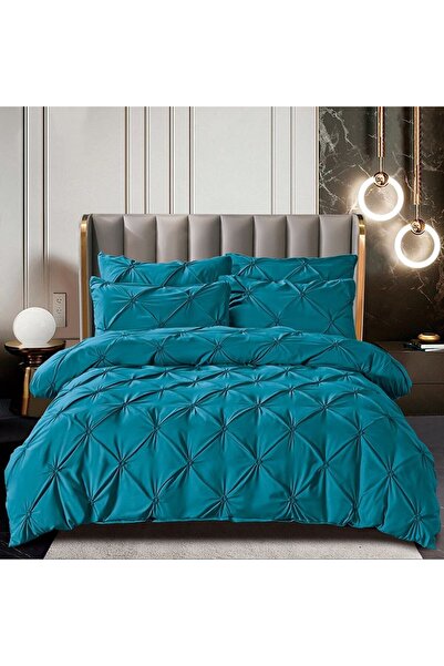 JOJO HOME Premium Duvet Cover Set set with Pleated , double bed, 6 pieces, St...