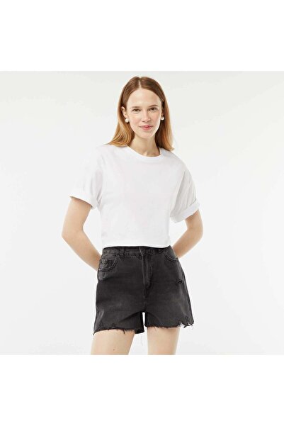 KIABI Short distressed denim shorts with raw edging GREY